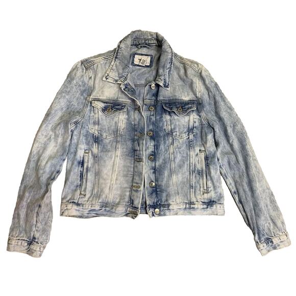 Forever 21 Los Angeles Jean Jacket Womens Medium Light Wash Denim Coat Jacket - Picture 1 of 8